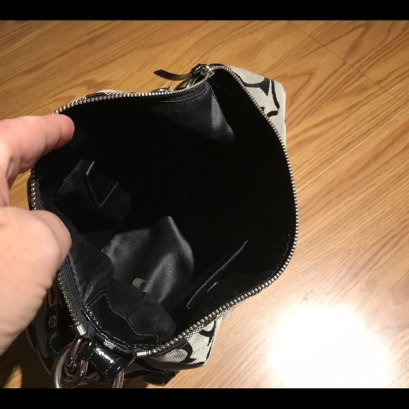 Coach Crossbody Black/gray Messenger Logo Lock Bag - Picture 6 of 8